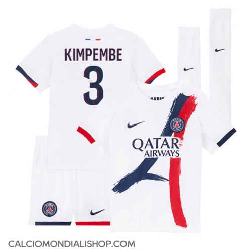 Maglie da calcio Paris Saint-Germain Presnel Kimpembe #3 Seconda Maglia Bambino 2024-25 Manica Corta (+ Pantaloni corti)